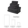 BAGNO MILANO Turkish Bath Towels, Soft Plush Jacquard Luxury Bath Towels, Quick Dry Towel Set (Charcoal, 6 pcs Towel Set) view 2