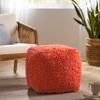 Christopher Knight Home Moloney Modern Microfiber Chenille Square Pouf, Coral view 2