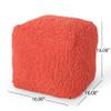 Christopher Knight Home Moloney Modern Microfiber Chenille Square Pouf, Coral view 3