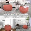 Nahunta Knitted Round Pouf - Cotton - Coral view 4
