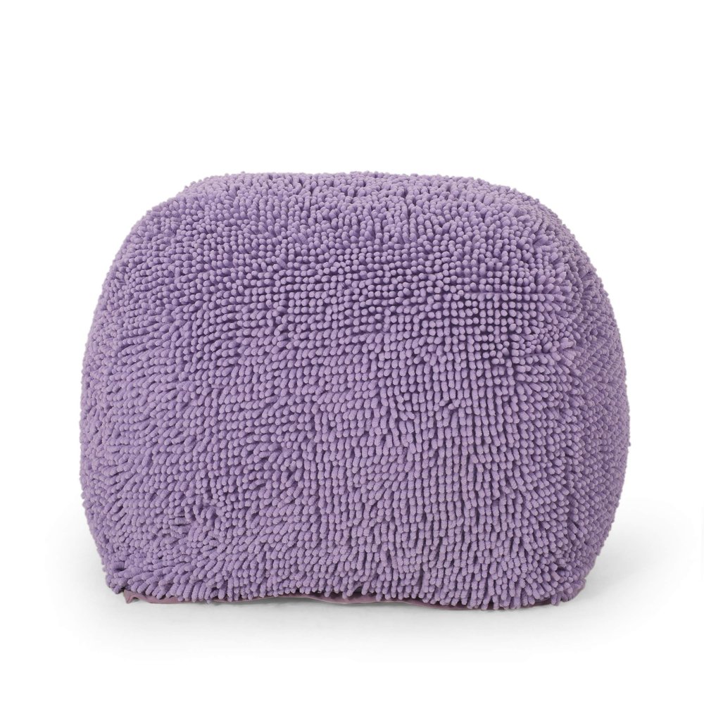 Christopher Knight Home Moloney Round Pouf - Microfiber Chenille - Lavender