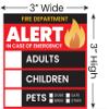 4 Pack - 3" Emergency Alert People and Pet Finder Sticker/Decal - Adults, Children and Pets - Fire Department and Rescue Safety Alert Decal for Window and Door Application view 2