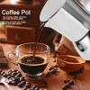 4 Cup Moka Pot, Stainless Steel Percolator Coffee Pot Stovetop Espresso Italian Coffee Maker for Home Coffee Shop Camping view 3