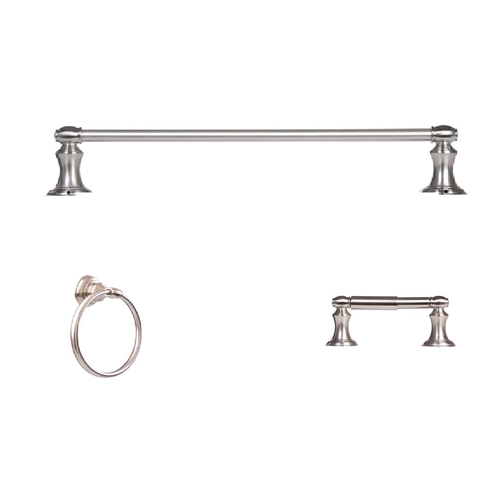 Arista Highlander Collection 3-Piece Bathroom Hardware Kit in Satin Nickel