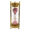 Brass Sand Timer with Dual Side Direction Compass 3-4 Minute Sand Clock, with Leather Box, Old time Sand Clock for Office/Home/Kitchen Decorative Item Gift for Everyone view 2