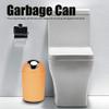 Small Trash Can with Lid, Plastic Garbage Bin Table Trash Can for Bathroom Bedroom Living Room(Orange) view 2