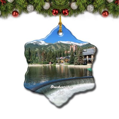 Umsufa Breckenridge Mountain Colorado USA Christmas Tree Ornament Travel Gift Souvenir 3 Inch Porcelain Double Side