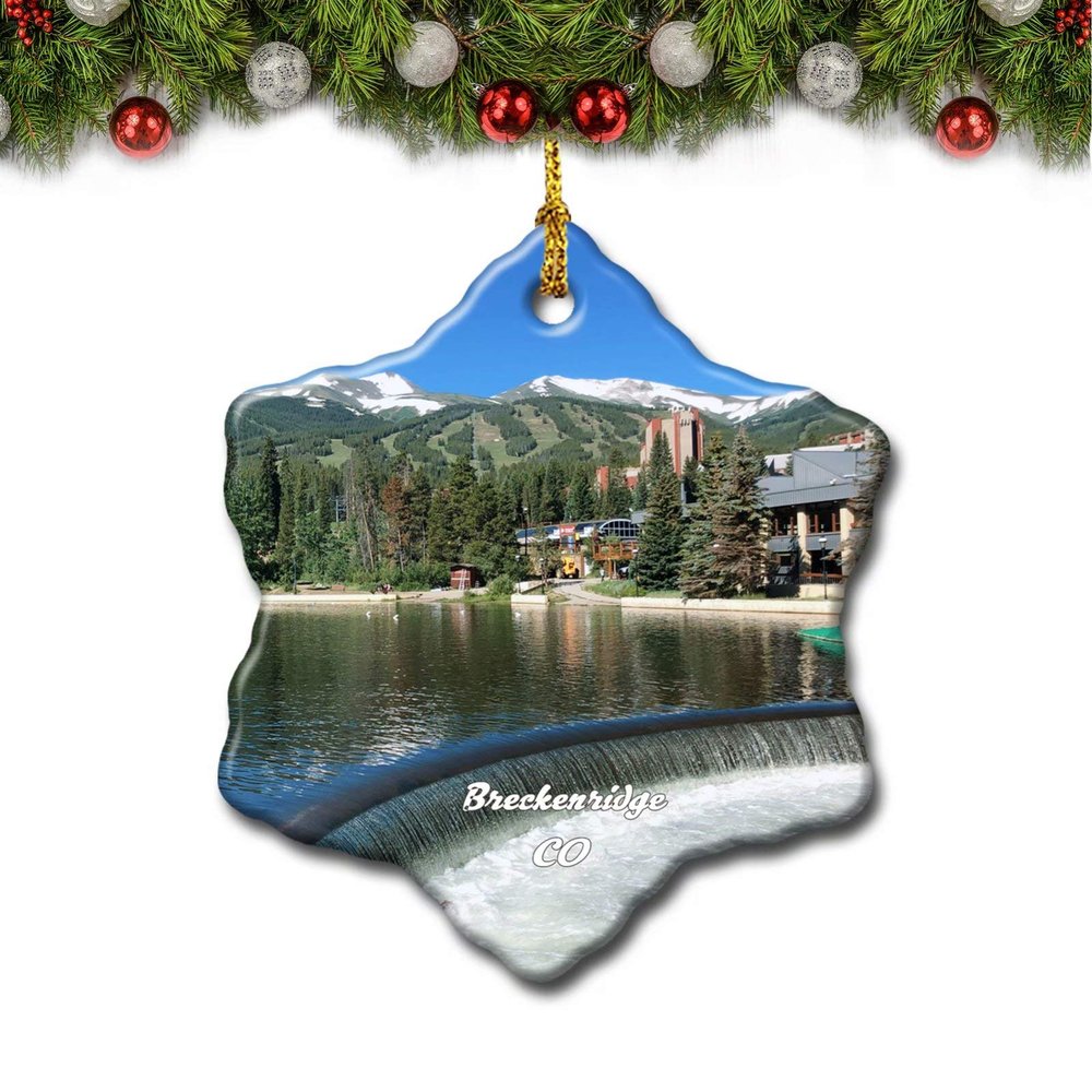Umsufa Breckenridge Mountain Colorado USA Christmas Tree Ornament Travel Gift Souvenir 3 Inch Porcelain Double Side