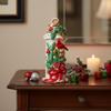 Blue Sky Ceramics Holly Berry Cardinal Bird Candle House Candle Holder view 2