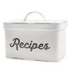 AuldHome Design Rustic White Recipe Box; Enamel Farmhouse Recipe Holder and Organizer for 4 x 6 Inch Recipe Cards view 1
