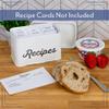 AuldHome Design Rustic White Recipe Box; Enamel Farmhouse Recipe Holder and Organizer for 4 x 6 Inch Recipe Cards view 3