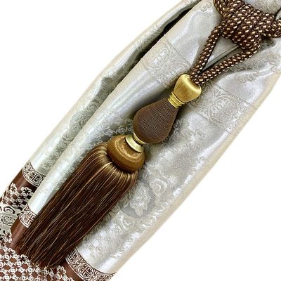 1 Pair Curtain Tassel Tiebacks Drapery Decorative Curtain Buckle Beaded Tassels Curtain Tiebacks Rope Tassel Holdbacks for Home, Bedroom, Living Room Drapes (Coffee)