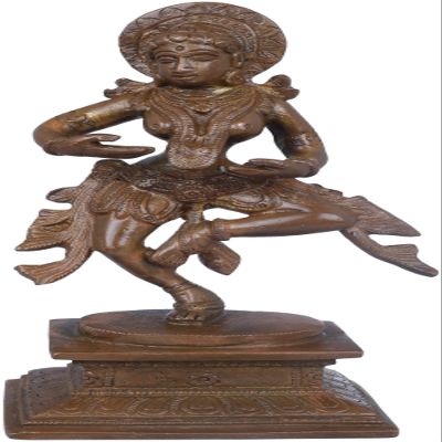 A Classical Indian Dancer - Brass Statue - Color Alluring Antique Chola Color