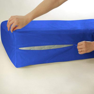 Bedding Castle Luxurious 100% Egyptian Cotton Mattress Cover, 800 Thread Counts 10 Inch Deep Pocket King Size, Royal Blue Zipper Around The Mattress
