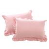 Ruffle King Pillow Shams Set of 2 Baby Pink Pillow Shams King 20X36 Pillow Cover 100% Egyptian Cotton 800 Thread Count Bedding King Size Decorative Ruffle Pillow Shams Set view 1