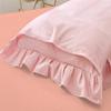 Ruffle King Pillow Shams Set of 2 Baby Pink Pillow Shams King 20X36 Pillow Cover 100% Egyptian Cotton 800 Thread Count Bedding King Size Decorative Ruffle Pillow Shams Set view 2