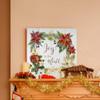 Renditions Gallery Joy to the World Wreath Wall Art, Christmas & Winter Artwork, Festive Poinsettia, Red, Green, Premium Gallery Wrapped Canvas Decor, Ready to Hang, 24 in H x 24 in W, Made in America view 3