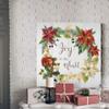 Renditions Gallery Joy to the World Wreath Wall Art, Christmas & Winter Artwork, Festive Poinsettia, Red, Green, Premium Gallery Wrapped Canvas Decor, Ready to Hang, 24 in H x 24 in W, Made in America view 4