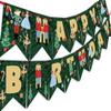 Nutcracker Happy Birthday Banner - Nutcracker Party Supplies - Nutcracker Party Decorations - Christmas Birthday Party - Ballet Party - HB Dark view 1