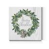 Renditions Gallery Merry Christmas Wreath Wall Art, Cute Winter Artwork, Festive Faux Wood Background, Bow, Premium Gallery Wrapped Canvas Decor, Ready to Hang, 24 in H x 24 in W, Made in America view 1