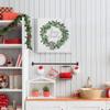 Renditions Gallery Merry Christmas Wreath Wall Art, Cute Winter Artwork, Festive Faux Wood Background, Bow, Premium Gallery Wrapped Canvas Decor, Ready to Hang, 24 in H x 24 in W, Made in America view 3