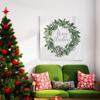 Renditions Gallery Merry Christmas Wreath Wall Art, Cute Winter Artwork, Festive Faux Wood Background, Bow, Premium Gallery Wrapped Canvas Decor, Ready to Hang, 24 in H x 24 in W, Made in America view 4