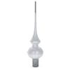 Pink Roses and Pearls on Silver Glass Christmas Tree Topper 11 Inches view 2