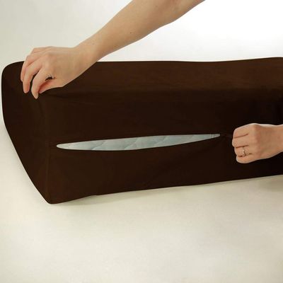 Bedding Castle Luxurious 100% Egyptian Cotton Mattress Cover, 800 Thread Counts 10 Inch Deep Pocket Cal King Size, Chocolate Zipper Around The Mattress