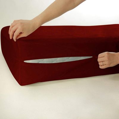 Bedding Castle Luxurious 100% Egyptian Cotton Mattress Cover, 800 Thread Counts 10 Inch Deep Pocket Twin XL Size, Burgundy Zipper Around The Mattress