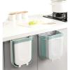 QWEASDF 2 Pcs Hanging Trash Can Foldable Mini Waste Bins Wall Mounted Garbage Bin Small Compact for Wall Or Cabinet Kitchen Drawer Bedroom Dorm,White,8.8L view 3