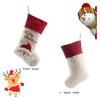 Christmas Stockings Set of 3 Santa Snowman Reindeer Xmas Character 3D Plush Linen Hanging Tag Knit Border for Holiday Party DUO ER view 2