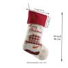 Christmas Stockings Set of 3 Santa Snowman Reindeer Xmas Character 3D Plush Linen Hanging Tag Knit Border for Holiday Party DUO ER view 3