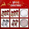 Christmas Stockings Set of 3 Santa Snowman Reindeer Xmas Character 3D Plush Linen Hanging Tag Knit Border for Holiday Party DUO ER view 4
