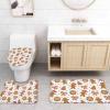 4 Pcs Shower Curtain Sets with Non-Slip Rug, Toilet Lid Cover & Bath Mat, Christmas Element Gingerbread Man Candy Stick Snowflake Waterproof Shower Curtain with 12 Hooks for Bathroom, 66 x 72 inch view 4