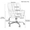 Swivel Office Chair Home Chairs Cotton Linen, Swivel Office Desk Chair with Lifting and Backrest Adjustable, Ergonomic Computer Chair with Mute Swivel Casters, Seat Depth 17.7in Desk Accent Chair view 3