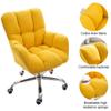 Swivel Office Chair Home Chairs Cotton Linen, Swivel Office Desk Chair with Lifting and Backrest Adjustable, Ergonomic Computer Chair with Mute Swivel Casters, Seat Depth 17.7in Desk Accent Chair view 4
