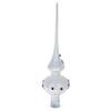 Purple Jewel Stars and Pearls on White Glass Christmas Tree Topper 11 Inches view 3