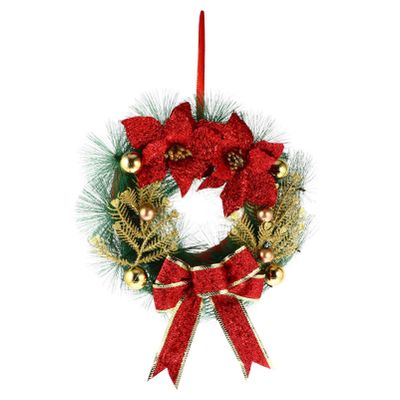 1pc Wreath Christmas Style Garland Simulated Wooden Garland Household Hanging Ornament Creative Fashion Christmas Room