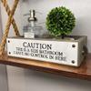ANVEVO Caution This is A Kids Bathroom, I Have No Control in Here  Bathroom Box  Cute & Funny Rustic Farmhouse Bathroom Decor - Toilet Paper Holder - Wood Boxes with Sayings  Diaper Caddy view 3