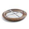 Namb Cooper Collection Crudit Centerpiece  13.75 Round Design with Glass Sections & Acacia Wood Base  Elegant Serveware for Fresh Snacks, Fruits & Vegetables, Perfect Table Accent for Dining view 1