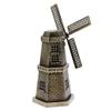 Inzopo Bronzer Metal Dutch Windmill Model Statue Figurine Craft for Cafe Bars Decor view 2