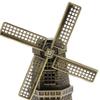 Inzopo Bronzer Metal Dutch Windmill Model Statue Figurine Craft for Cafe Bars Decor view 3