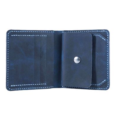 Inzopo DIY Handmade Leather Short Wallet Kit Purse Credit Card Holder Kit Make Your Own Leather Wallet - Blue