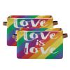 AUUXVA Storage Basket Love is LGBT Pride Storage Cube Box Durable Canvas Collapsible Toy Basket Organizer Bin with Handles for Shelf Closet Bedroom Home Office view 2