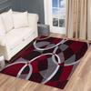 Abstract Circle Red Area Rug (7 8 X 10 8) view 1