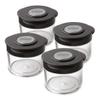 Kuhn Rikon Essential Spice Storage Jars, Set of 4, 6.25 x 2.5 inches, Clear/Black view 1
