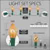 25' C9 FlexFilament Warm White LED Vintage Outdoor Christmas Lights, Shatterproof Vintage Christmas Lights, Green Wire view 4