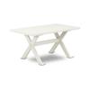 East West Furniture X026EN257-5 5 Piece Kitchen Table Set for 4 Includes a Rectangle Dining Room Table with X-Legs and 4 Pond Faux Leather Parsons Dining Chairs, 36x60 Inch, Multi-Color view 3