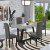 East West Furniture V697EN120-5 5 Piece Dining Table Set Includes a Rectangle Kitchen Table with V-Legs and 4 Dark Gotham Linen Fabric Parson Dining Room Chairs, 40x72 Inch, Multi-Color view 2