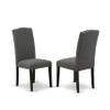 East West Furniture V697EN120-5 5 Piece Dining Table Set Includes a Rectangle Kitchen Table with V-Legs and 4 Dark Gotham Linen Fabric Parson Dining Room Chairs, 40x72 Inch, Multi-Color view 4
